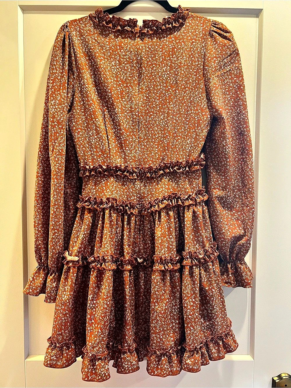 Lulus Admire You Orange Floral Print Ruffled Long Sleeve Mini Dress Floral